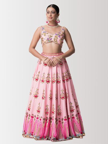 Baby Pink Handwork Lehenga