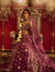 Dark purple silk lehenga with net dupatta