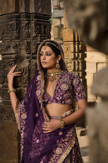 Purple Bridal Lehenga