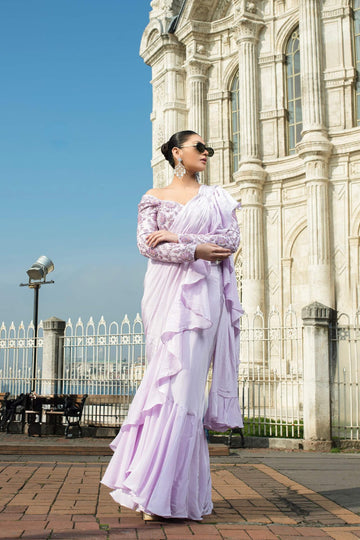 Draped Ruffle Saree