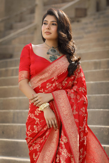 Red Banarasi Saree