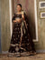 Emerald green block printed with hand embroidered lehenga set in silk
