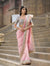 Baby Pink Saree In Tissue Organza