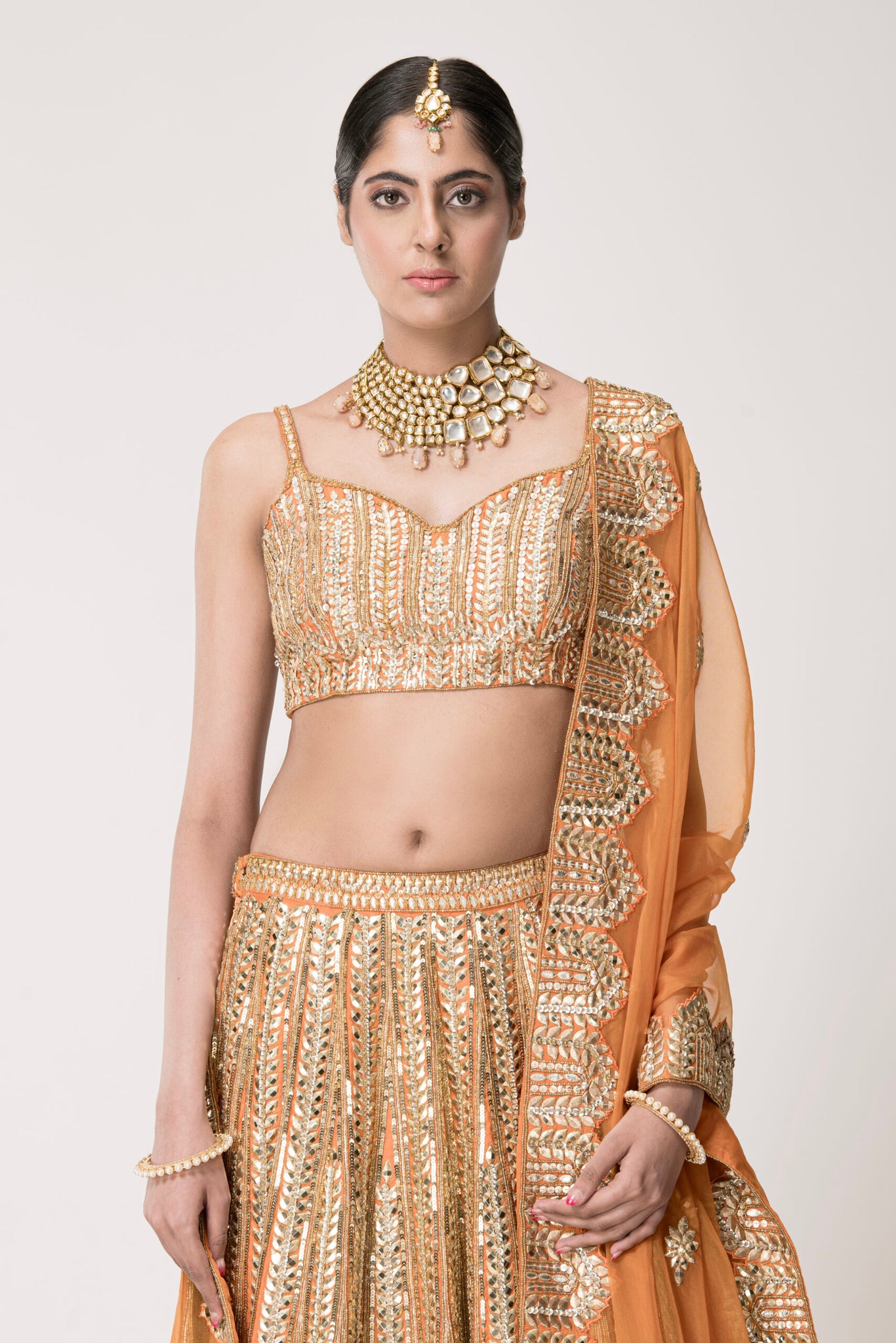 Orange Gota Patti Lehenga