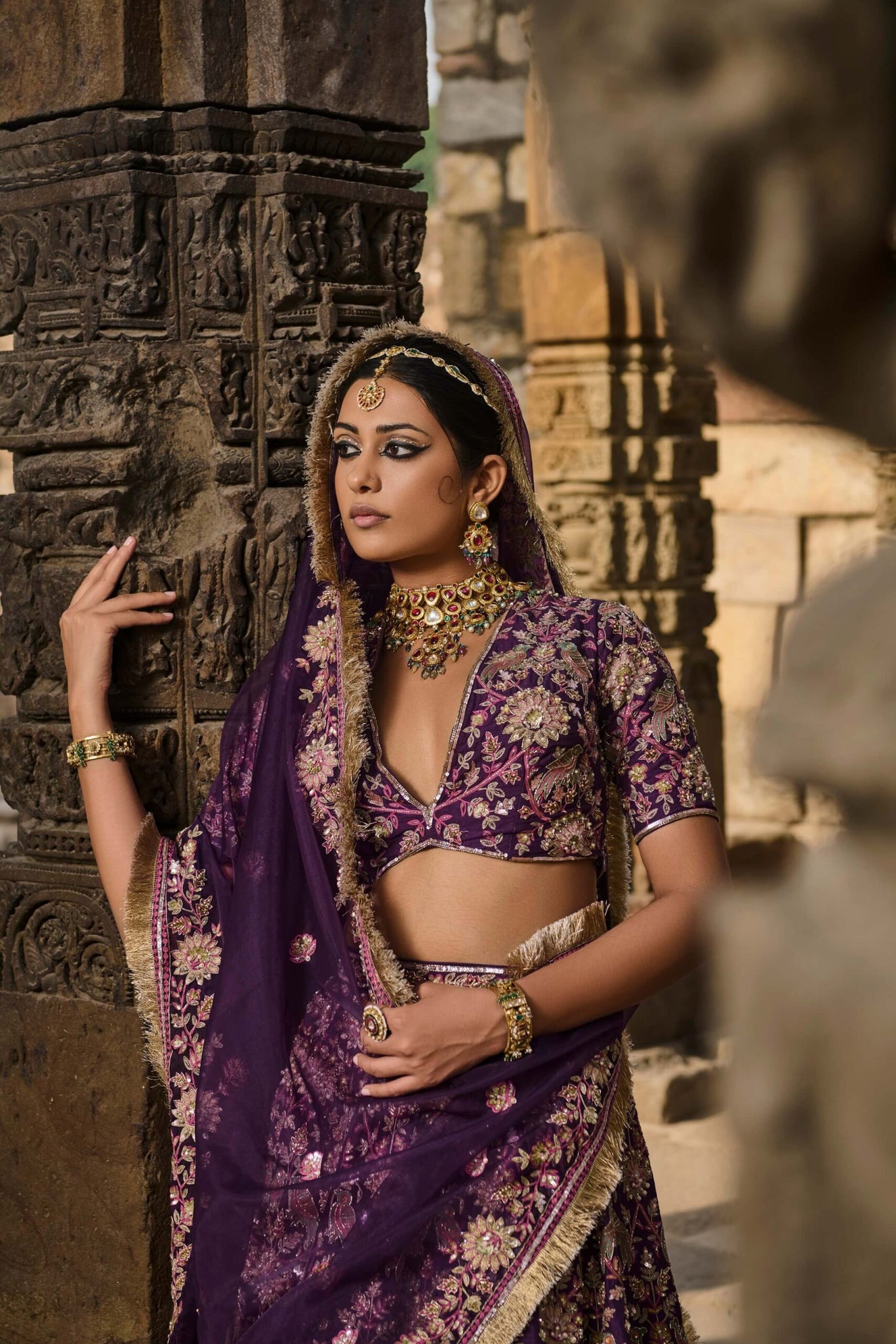 Purple Bridal Lehenga