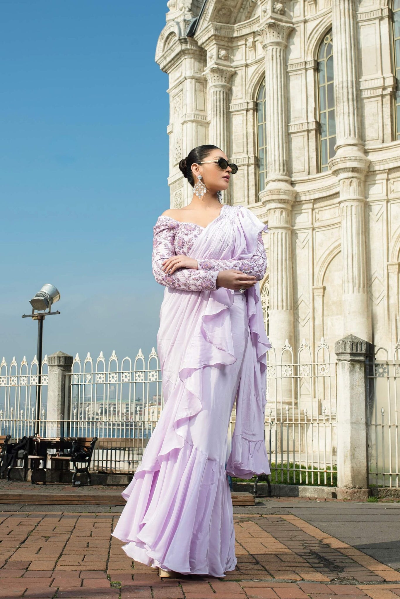 Draped Ruffle Saree