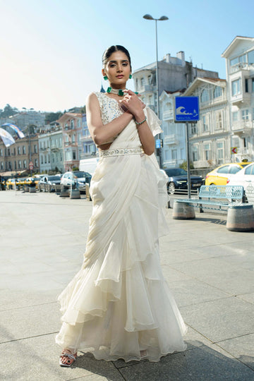 Embroidered Skirt Saree