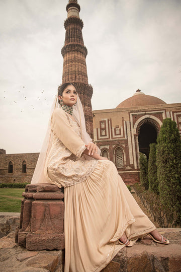 Beige Embroidery Suit
