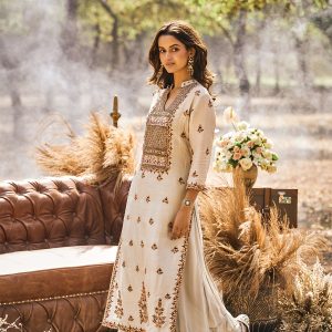 Grey embroidered kurta IN SILK AND Sharara IN GEORGETTE WITH dupatta