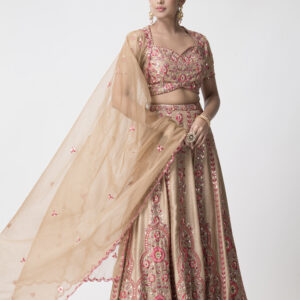 Beige embroidered lehenga