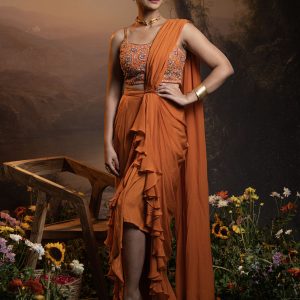 Orange Sharara Set