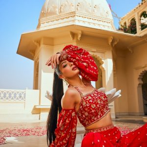 Red Sharara Set