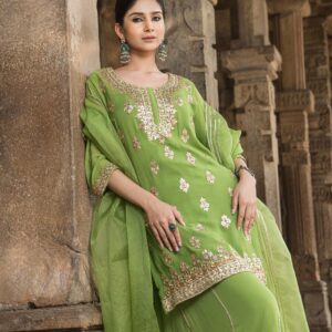 Green Gota Patti Suit