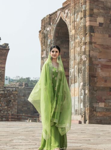 Green Gota Patti Suit