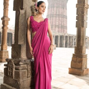 Pink Drape Saree