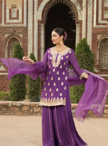 Purple Gota Patti Suit