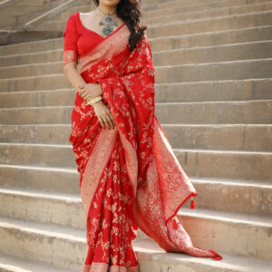 Red Banarasi Saree