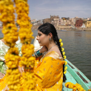 Vibrant Yellow Banarasi Saree In Silk