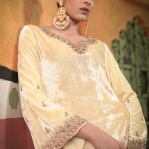 Velvet Short Kurti With Bell Bottom